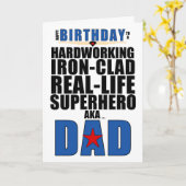 Superheld pa Typography Comic Book Birthday Kaart (Gele Bloem)