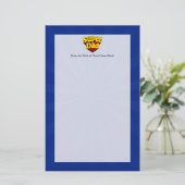Superheld Pap, superheld rood/geel/blauw Vaderdag Briefpapier (Staand voorkant)