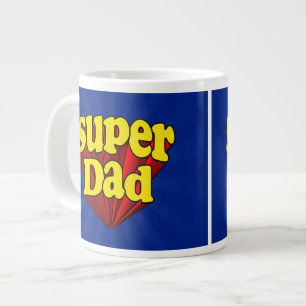 Superheld Pap, superheld rood/geel/blauw Vaderdag Extra Grote Mok