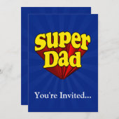 Superheld Pap, superheld rood/geel/blauw Vaderdag Kaart (Voorkant / Achterkant)