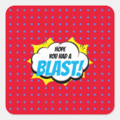 Superheld Party bedankt Vierkante Sticker (Voorkant)