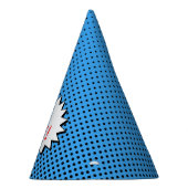 Superheld Party Pet - Blue Black Dot Custom Feesthoedjes (Rechts)