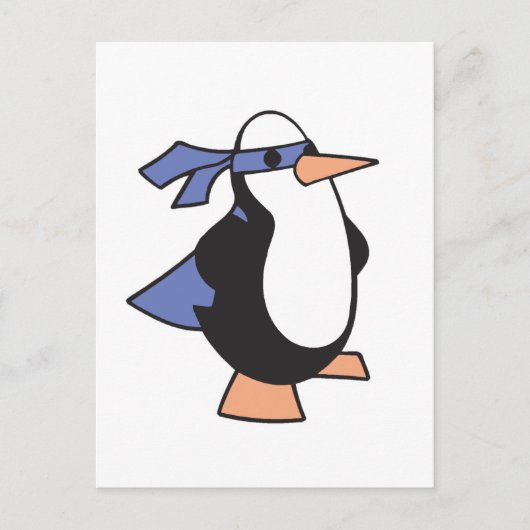 superheld pinguïn briefkaart (Voorkant)