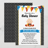 Superheld Polka Dot Bunting Baby shower Kaart (Voorkant / Achterkant)