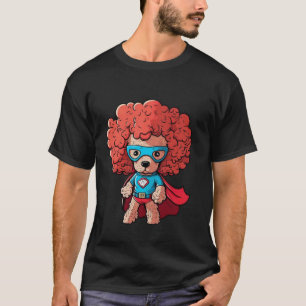 Superheld Poodle Rode Kap Super Held Hond T-shirt