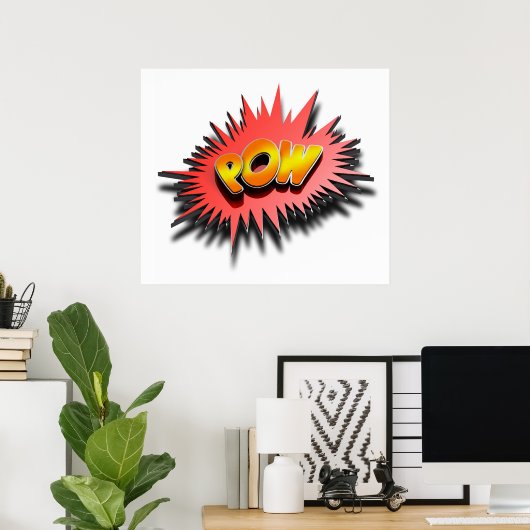 Superheld POW - Poster (Thuiskantoor)