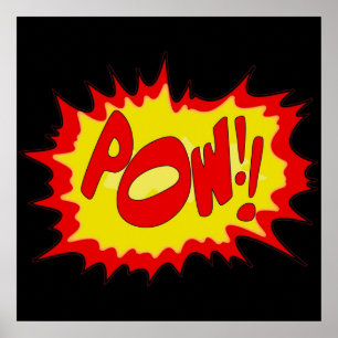 Superheld Pow Sound Effect Comic Noises and Sound Poster
