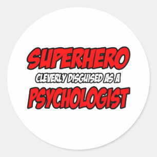 Superheld.. psycholoog ronde sticker