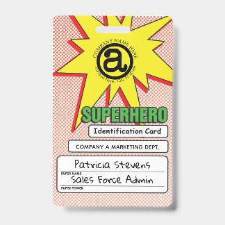 Superheld PVC ID-badge Badge