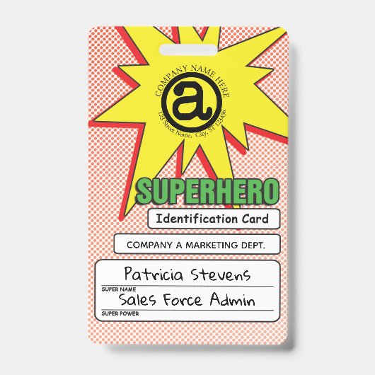 Superheld PVC-ID-badge Badge (Front)