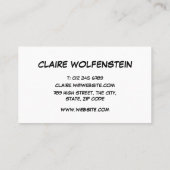 SUPERHELD Retro Stripboek Visitekaartje (Achterkant)