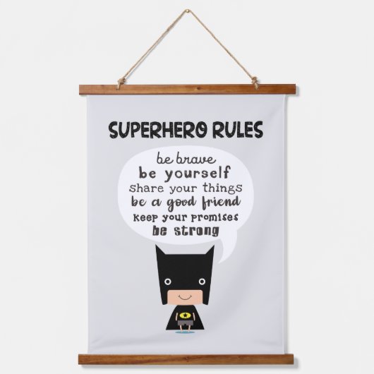 Superheld Rules Hangend Wandkleed