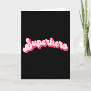 Superheld - Schattig Roze Vintage Retro Halloween Kaart