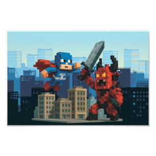 Superheld Skyblade Showdown Foto Afdruk