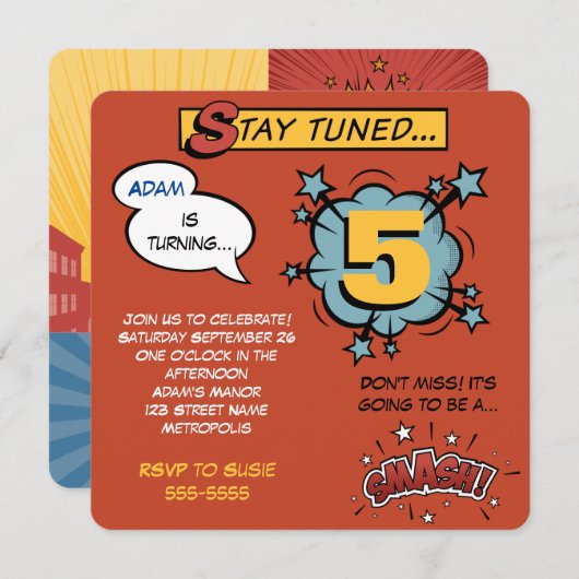 Superheld Smash! Kaart (Voorkant / Achterkant)