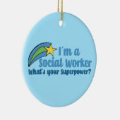 Superheld Social Worker Keramisch Ornament (Rechts)