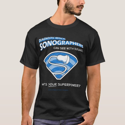 Superheld Sonographer Mannen Shirt (Voorkant)