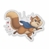 Superheld Squirrel - "Go Nuts for Justice! Sticker (Voorkant)