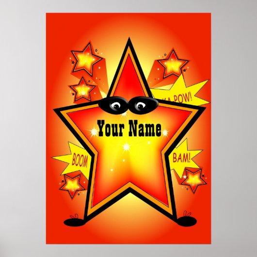 Superheld Star Kinder Room Poster (Voorkant)