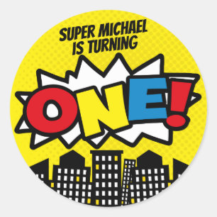 Superheld Stickers, Verjaardagsfeestdecor Ronde Sticker
