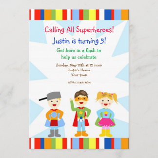 Superheld Super Heroes Birthday Party Kaart