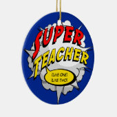 Superheld Teacher Custom Keramisch Ornament (Rechts)