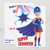 Superheld USA Stunning Girl Amathday Kaart (Voorkant / Achterkant)