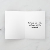 Superheld vader gepersonaliseerde Vaderdag Kaart (Binnen)