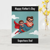 Superheld vader gepersonaliseerde Vaderdag Kaart (Gele Bloem)