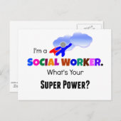 Superheld van de sociale werker briefkaart (Voorkant / Achterkant)