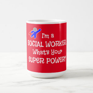 Superheld van de sociale werker koffiemok