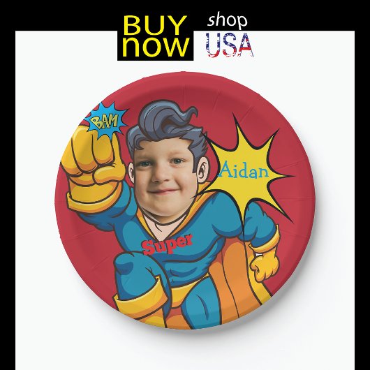 Superheld 🦸 Verjaardag Fantastisch Vliegend Kind  Papieren Bordje