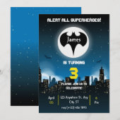 Superheld Verjaardag Uitnodiging voor jongen (Voorkant / Achterkant)