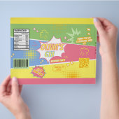 Superheld Verjaardagsfeest Voorkeur Chip Bag Wrapp Flyer (Hand)