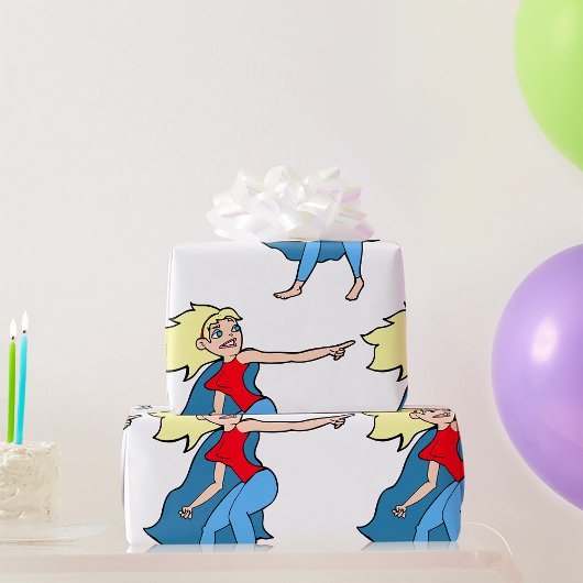 Superheld Vrouw Cadeaupapier