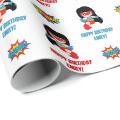 Superheld Wrapping Paper (meisjesnaam) Cadeaupapier (Rol Hoek)