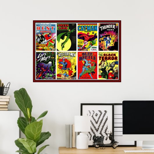  superhelden Comic Book Compilation Poster (Thuiskantoor)