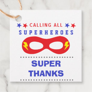 Superhelden Feest Super bedankt Bedankjes Labels