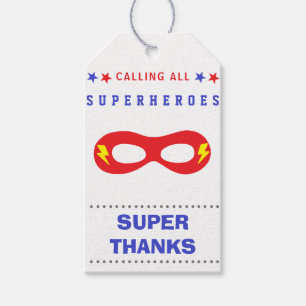 Superhelden Feest Super bedankt Cadeaulabel