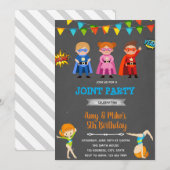 Superhelden gymnastische gezamenlijke partij kaart (Voorkant / Achterkant)