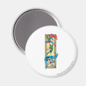 Superhelden in actie magneet (Voorkant / Achterkant)