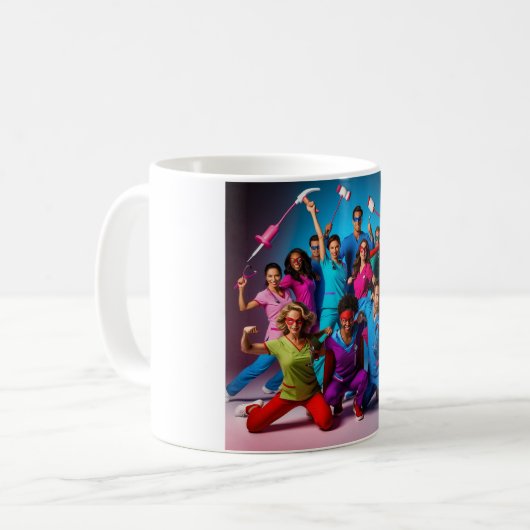 Superhelden in Scrubs Mok – Celebrate Healthcare H (Voorkant links)