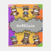 Superhelden Schattige Kawaii Gopher Prints Fleece Deken (Voorkant)