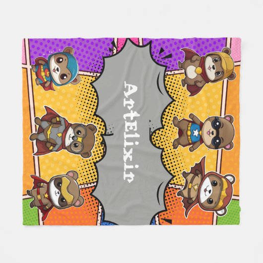 Superhelden Schattige Kawaii Gopher Prints Fleece Deken (Voorkant (Horizontaal))