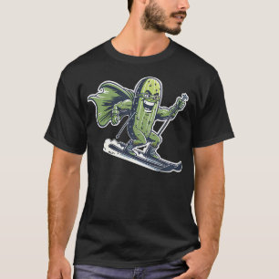 Superheldenpickle Op Skiën Grappige Winter Alpiene T-shirt
