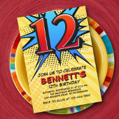 Superhero 12ème anniversaire Invitation