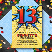 Superhero 13ème anniversaire Invitation