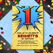 Superhero 1er anniversaire Invitation