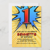 Superhero 1er anniversaire Invitation (Devant)