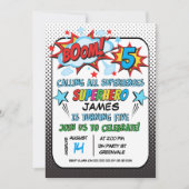 Superhero 5e anniversaire Invitation de fête (Devant)